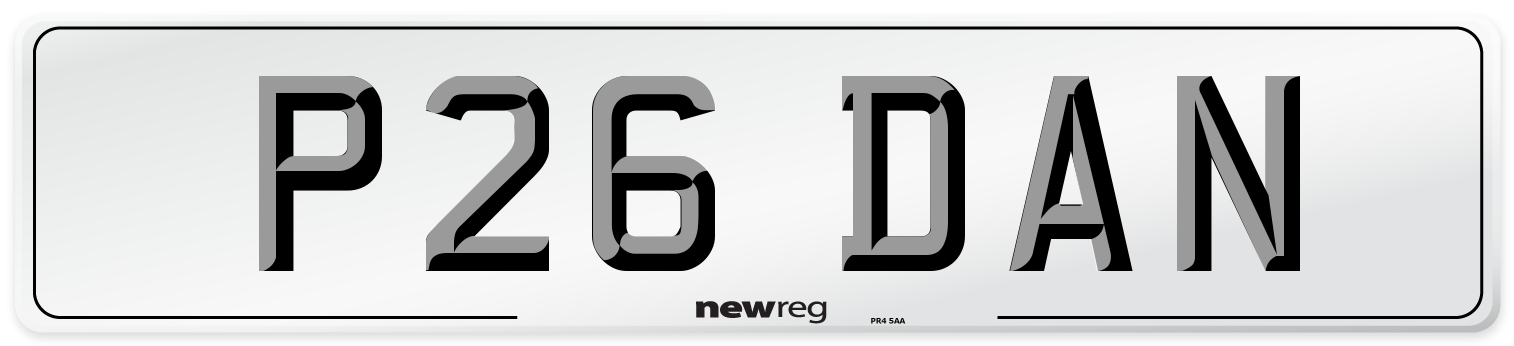 P26 DAN Number Plate from New Reg